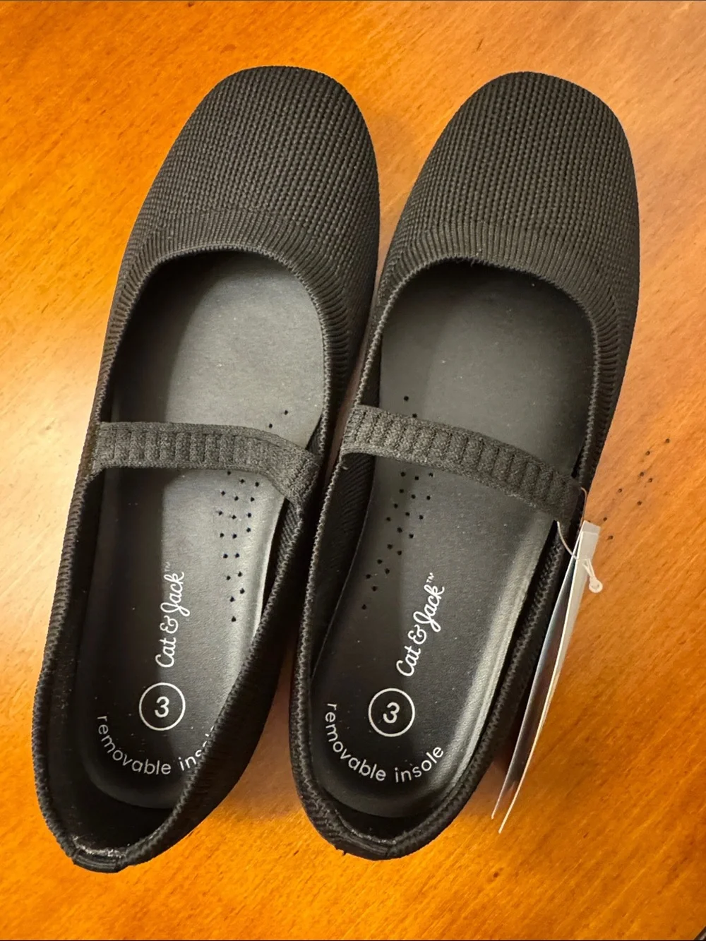 Cat & Jack Black Knit Mary Jane Flats